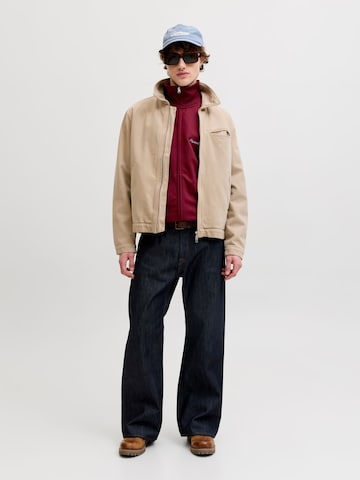 JACK & JONES - Sudadera con cremallera en rojo