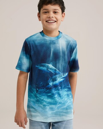 WE Fashion T-Shirt in Blau: Vorderseite