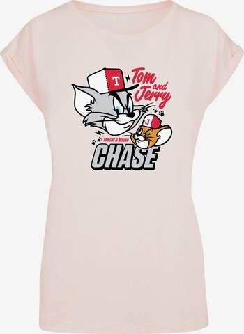 ABSOLUTE CULT T-Shirt 'Tom and Jerry - Chase' in Pink: predná strana