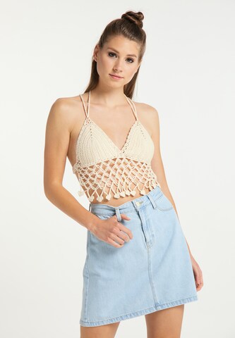 MYMO Knitted Top in White: front