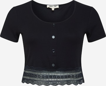 ABOUT YOU Curvy Shirt 'Carin' in Zwart: voorkant