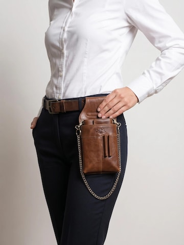 SID & VAIN Fanny Pack 'Kellner-Geldbörse & Holster ABERDEEN' in Brown