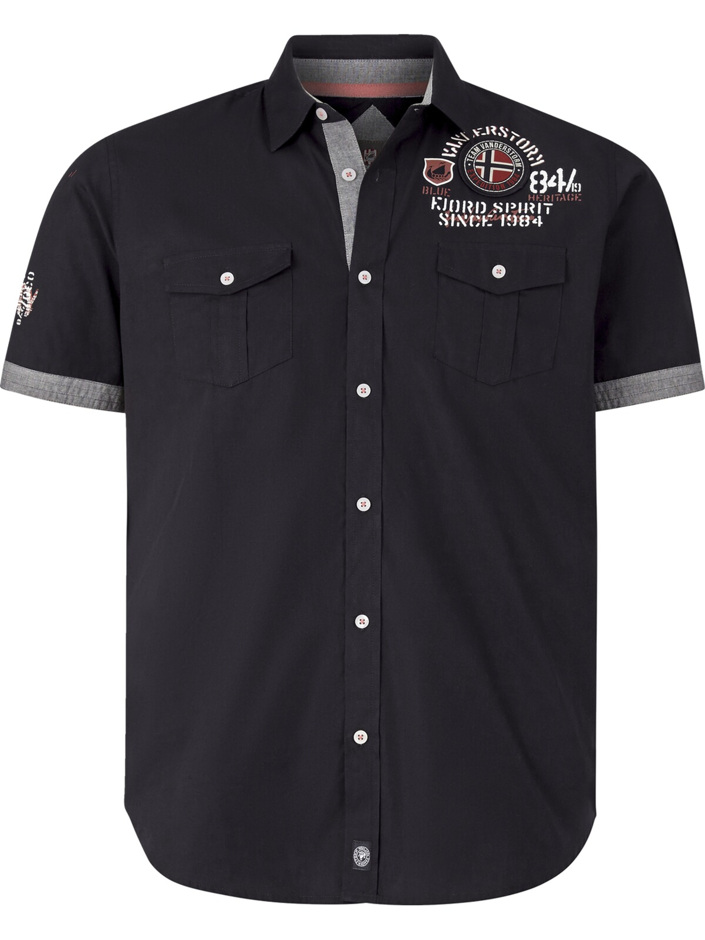 Jan Vanderstorm Hemd 'Snofred' in Schwarz: Vorderseite