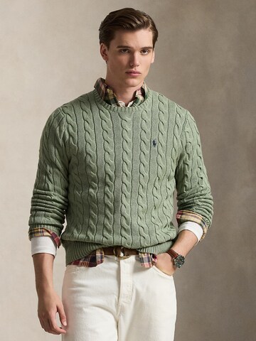 Polo Ralph Lauren Klasický střih Svetr 'DRIVER' – zelená: přední strana