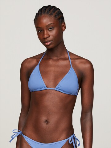 Tommy Jeans Triangle Bikini Top in Blue: front