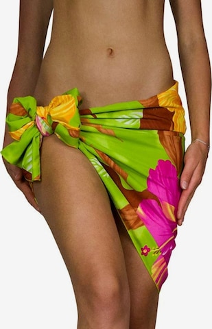 Telo da mare 'Big Flower' di King Kameha in verde: frontale