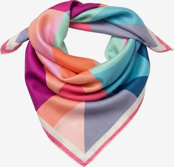 styleBREAKER Wrap 'Geometrisches Nickituch im Colour Blocking Design' in Pink: front
