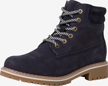 TAMARIS Lace-Up Ankle Boots in Blue: front