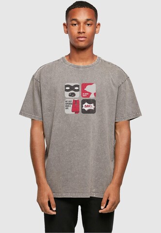 Merchcode T-Shirt 'Peanuts - Superhero' in Grau: predná strana