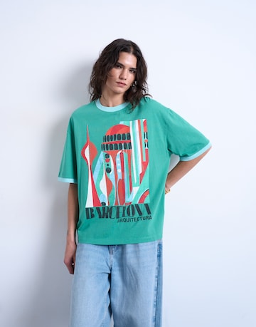 TOPSHOP Majica | zelena barva: sprednja stran