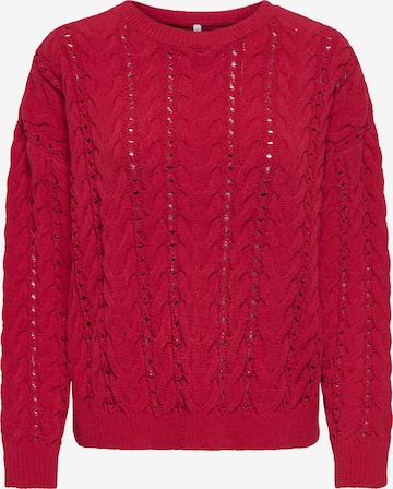 ONLY Trui 'ONLELLY' in Rood: voorkant