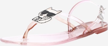 Karl Lagerfeld Ujjelválasztó-pántos szandál 'JELLY' - rózsaszín: elől