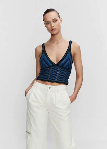 MANGO Knitted Top 'Exit' in Blue: front