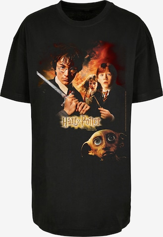 F4NT4STIC Oversized shirt 'Harry Potter Chambers Of Secrets Poster' in Zwart: voorkant