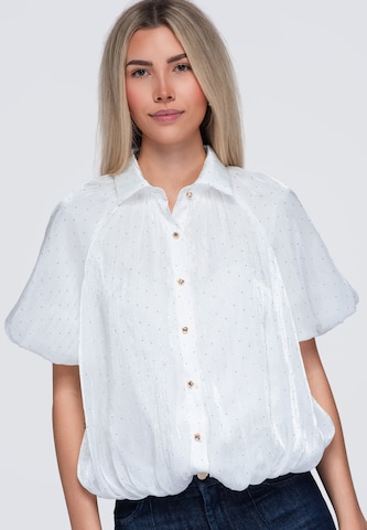Ombre Blouse in Wit: voorkant