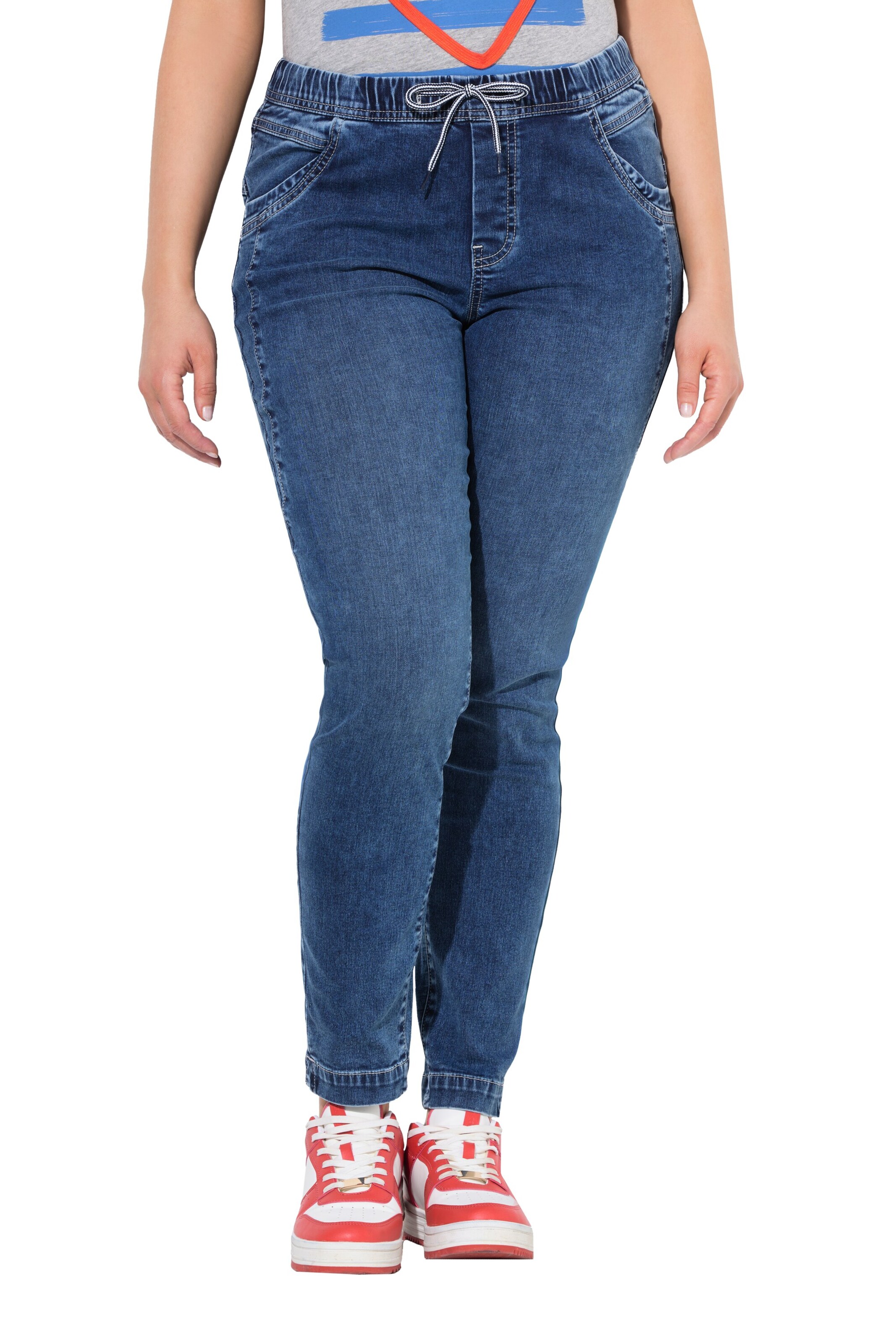 Ulla Popken Skinny Jeggings 'SIENNA' in Blauw: voorkant