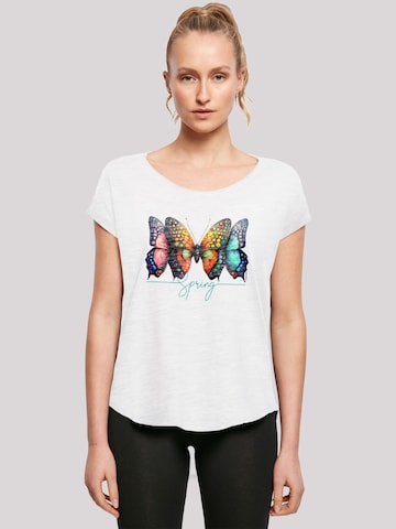T-shirt 'Schmetterling Illusion' F4NT4STIC en blanc : devant