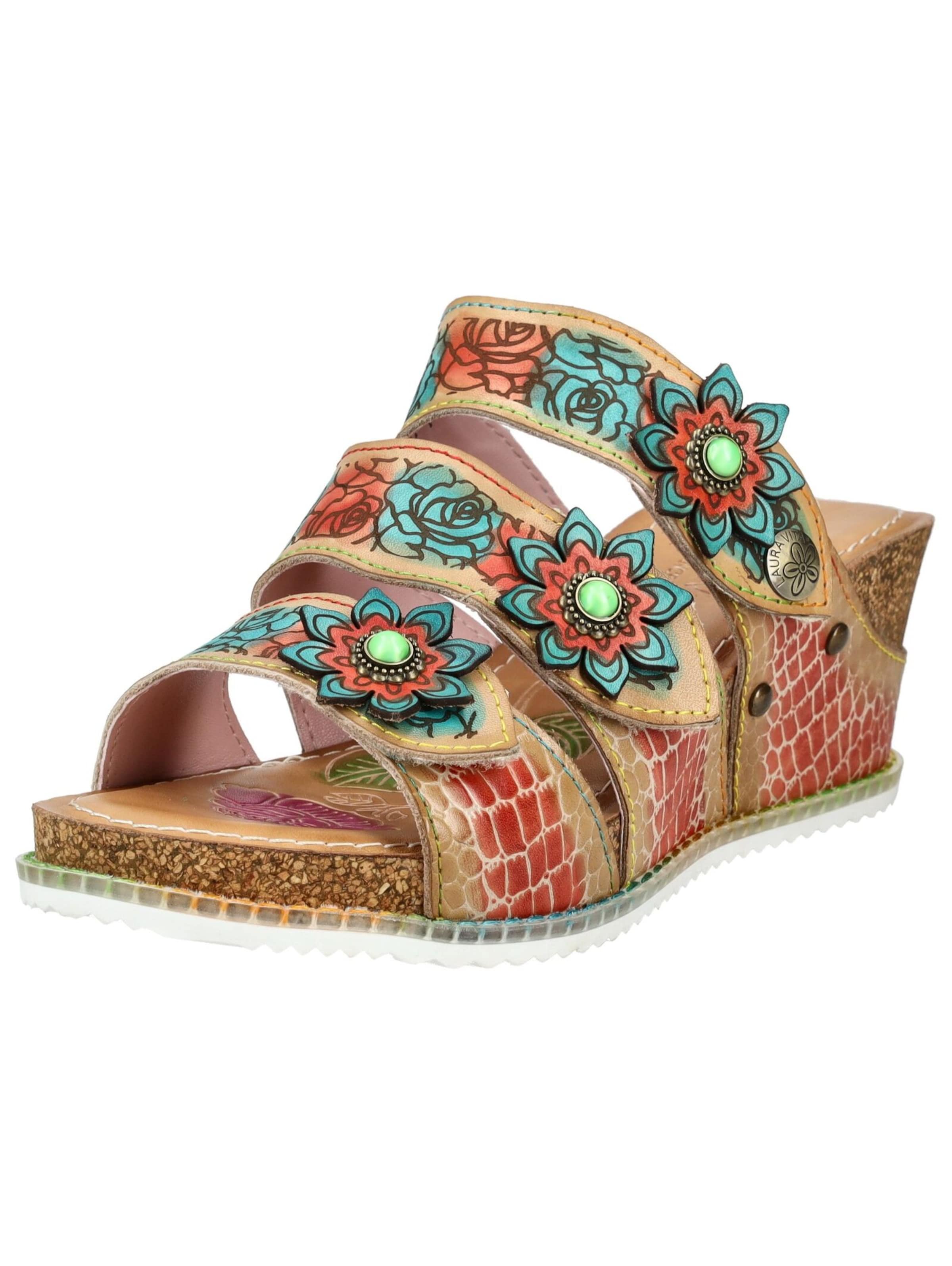 Laura Vita Mules in Beige: front