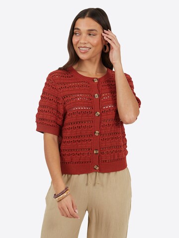 BRAVE SOUL Gebreid vest in Rood: voorkant