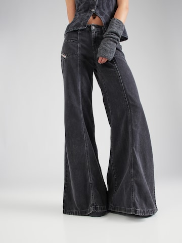 DIESEL Wide leg Jeans 'D-AKII' i svart: framsida
