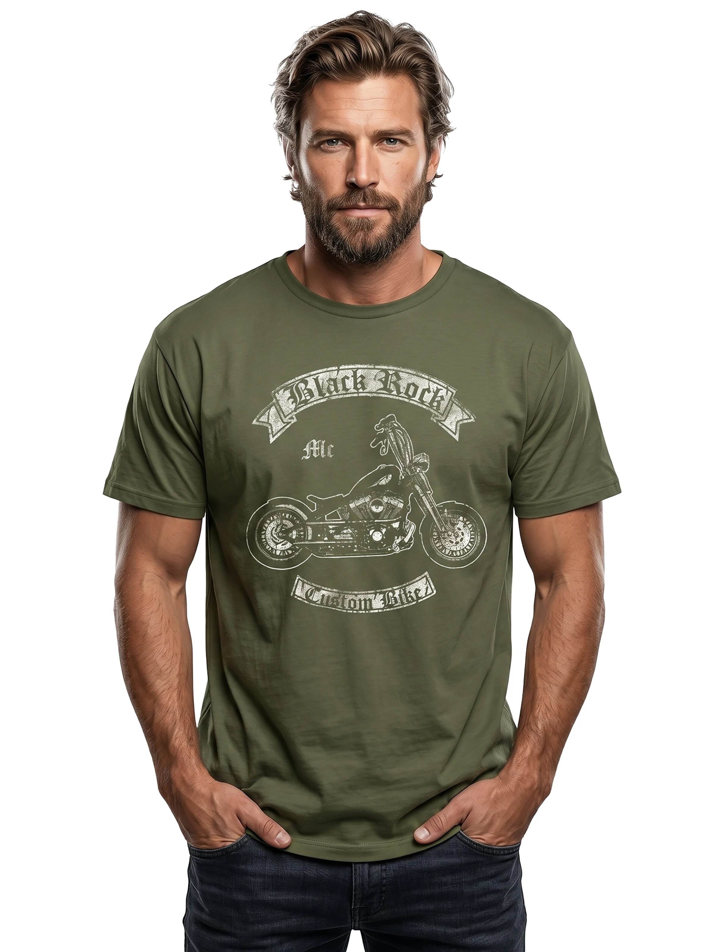 MAKAYA Shirt 'Black Rock' in Green: front