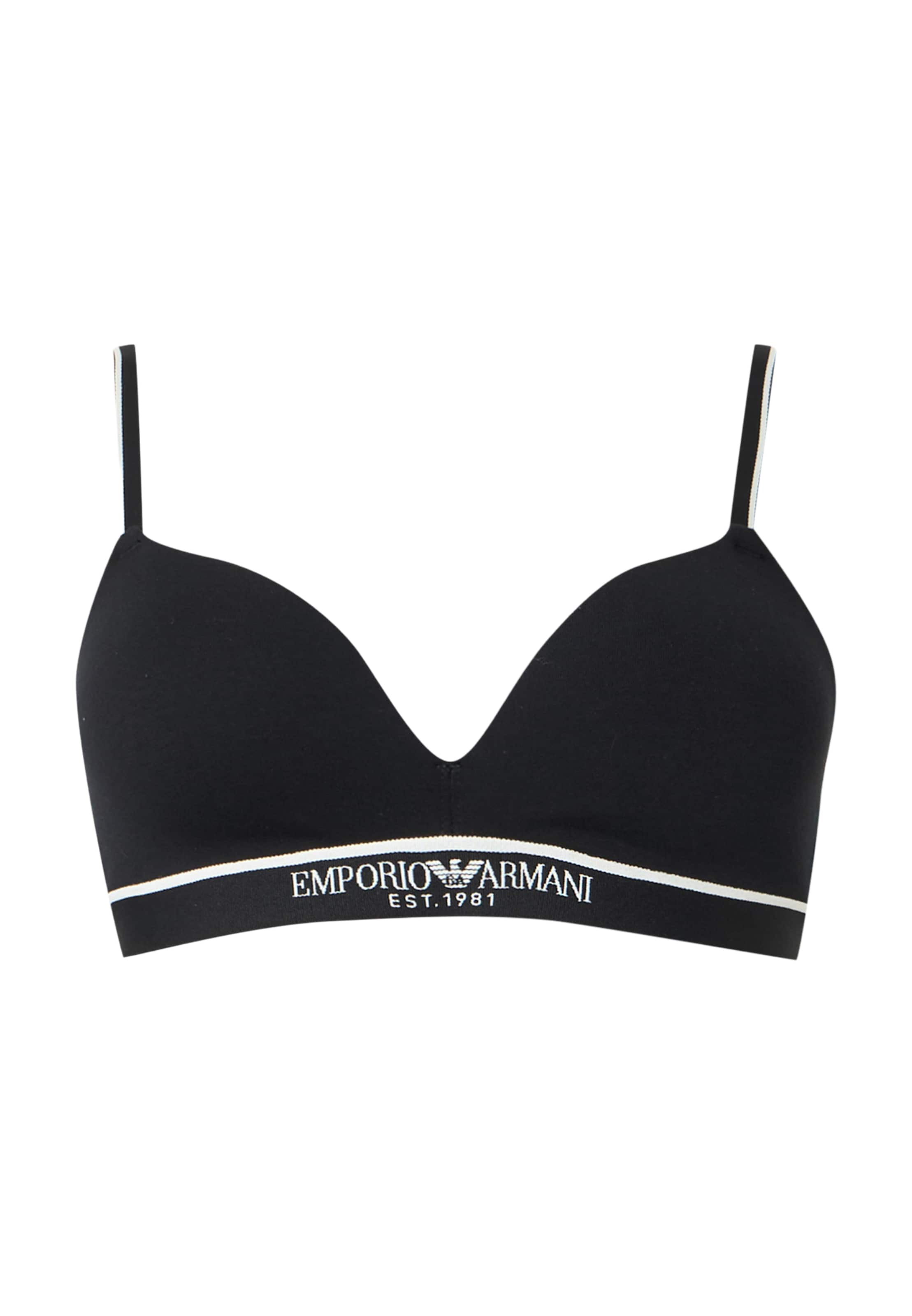 Emporio Armani Τρίγωνο Σουτιέν σε μαύρο: μπροστά
