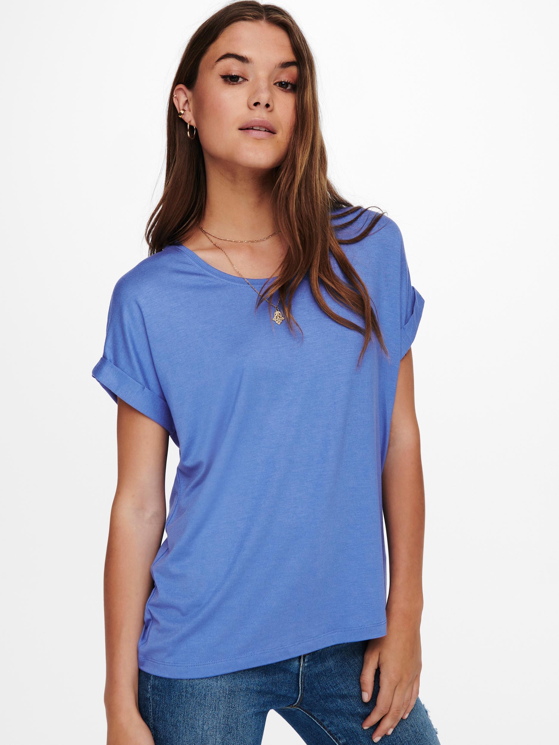 Plus size Odzież ONLY Koszulka Moster w kolorze Niebieskim 