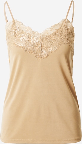 ICHI Top 'LIKE' in Beige: voorkant