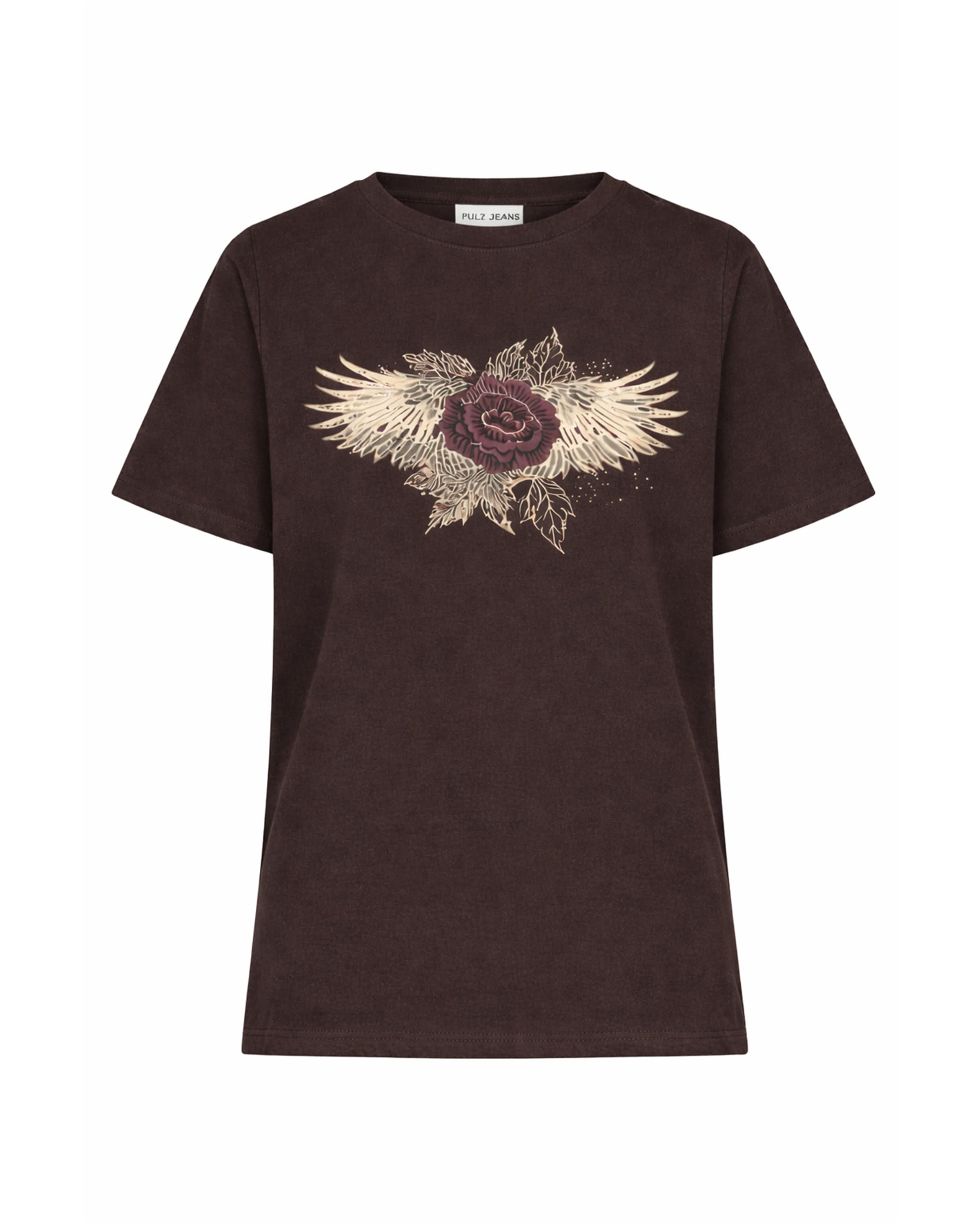 T-shirt Pulz en marron : devant