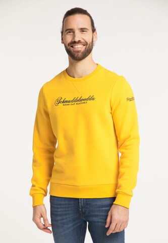 Sweat-shirt Schmuddelwedda en jaune : devant