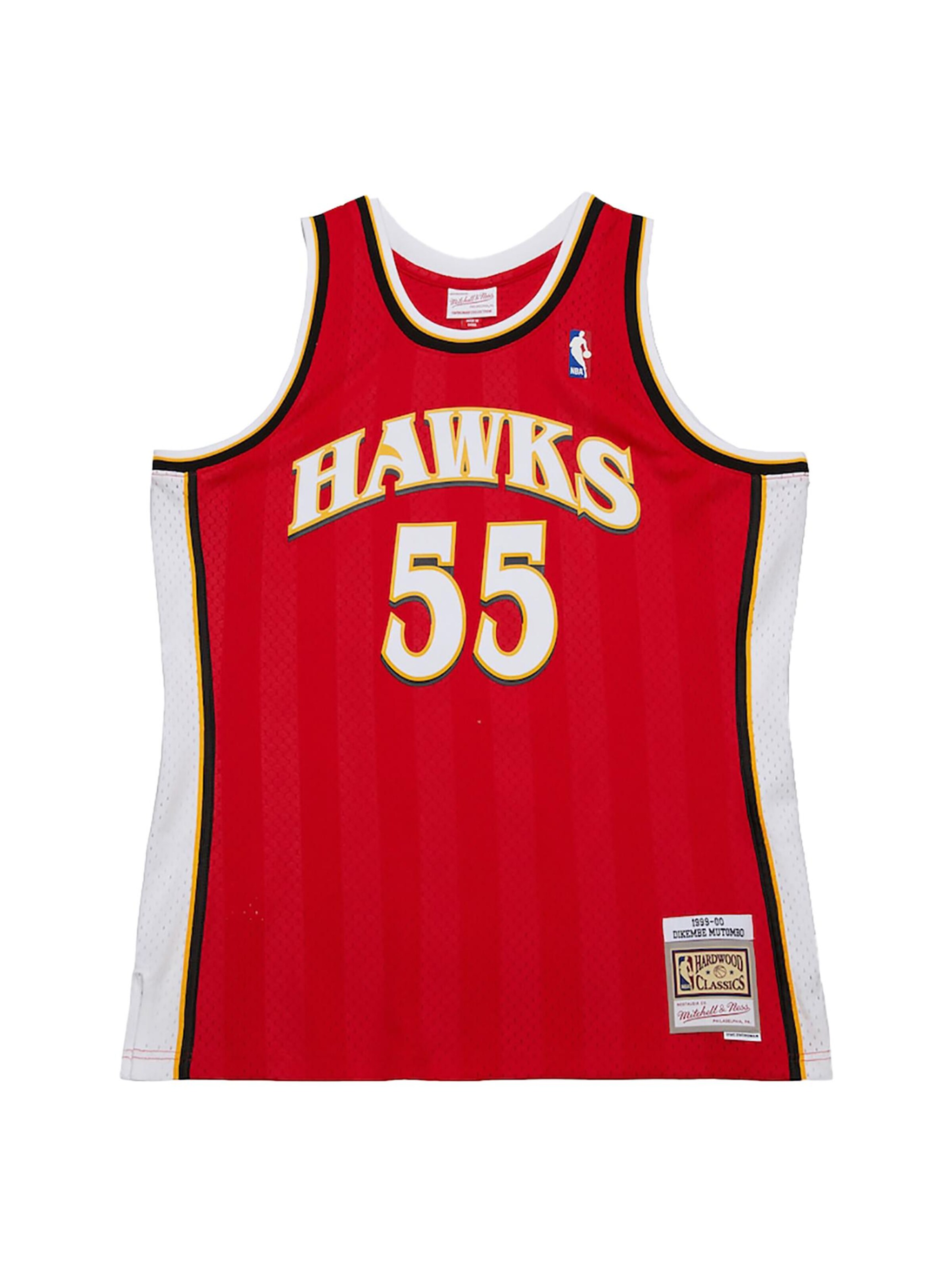 Mitchell & Ness Trikot 'Dark Hawks 1999 Dikembe Mutombo' in Rot: Vorderseite