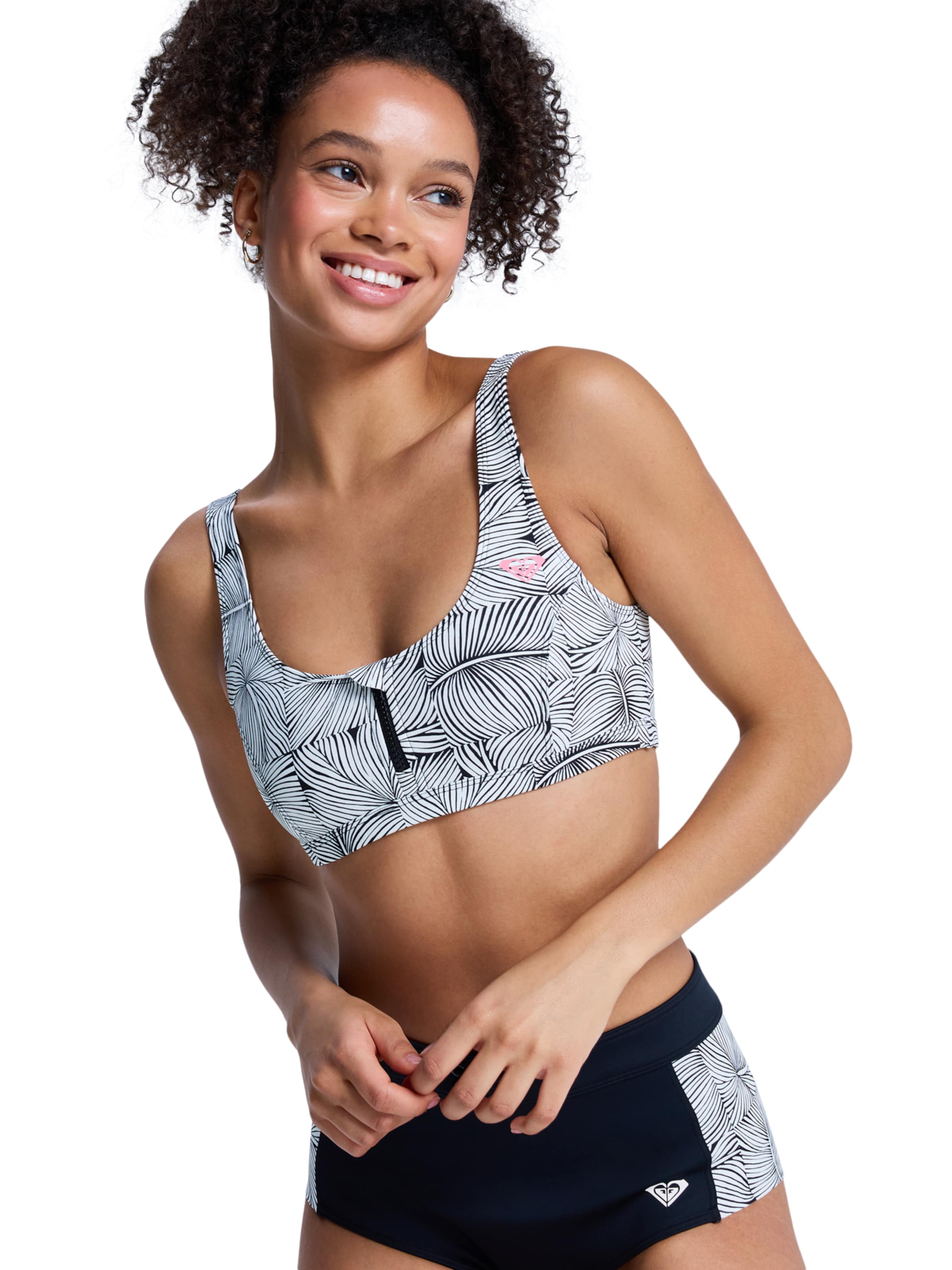 ROXY T-Shirt Bikinitop 'Pro Surf' in Weiß: Vorderseite