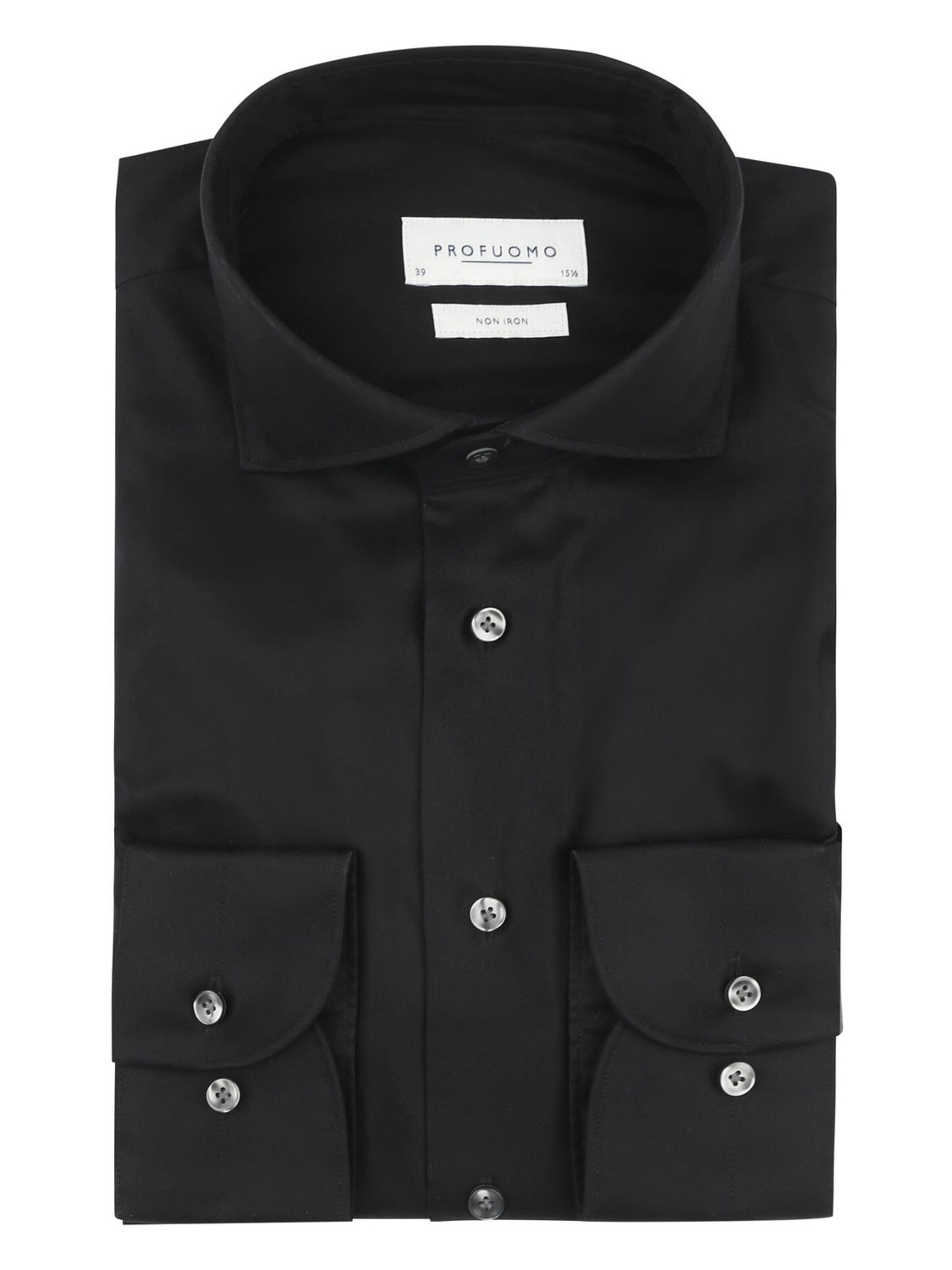 Profuomo Button Up Shirt in Black: front