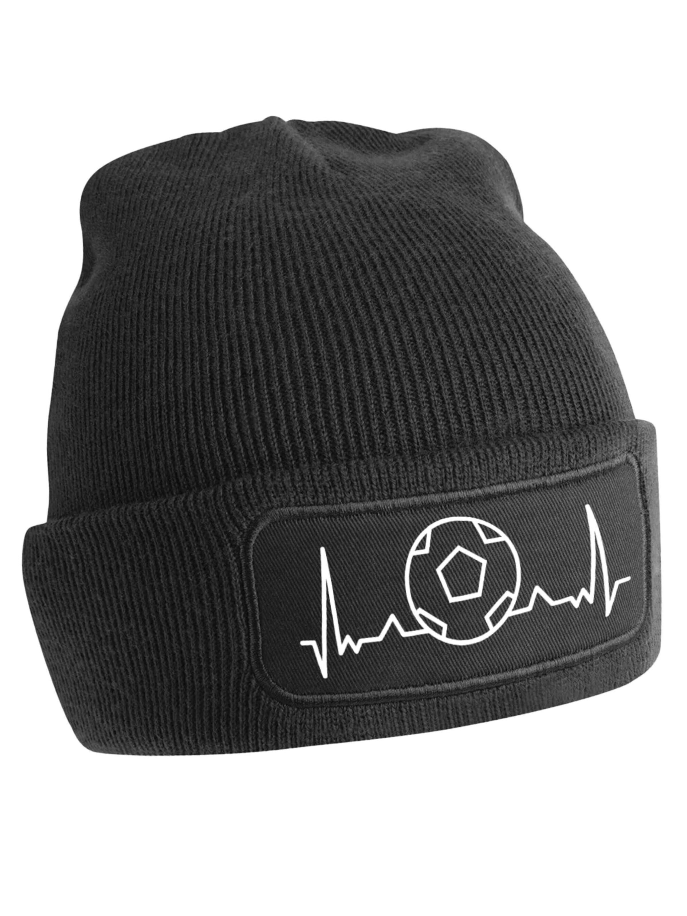 Youth Designz Mütze 'Heartbeat Fußball'‌‌‌‌‌ in Schwarz