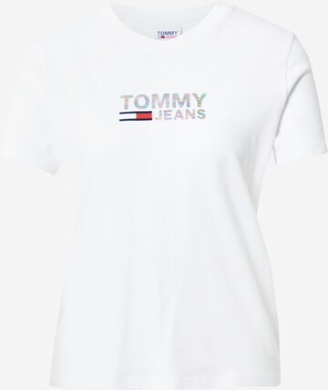 Tommy Jeans Тениска в бяло: отпред