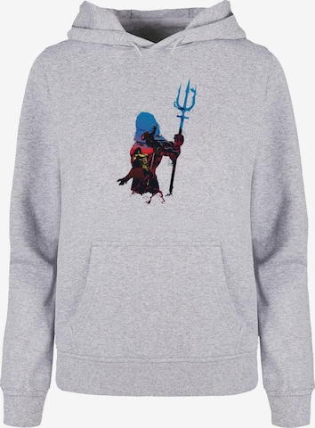 ABSOLUTE CULT Sweatshirt 'Aquaman - Battle Silhouette' in Grijs: voorkant