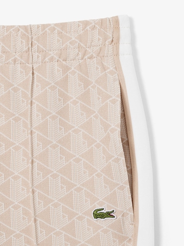 LACOSTE Regular Workout Pants 'Piqué' in Beige