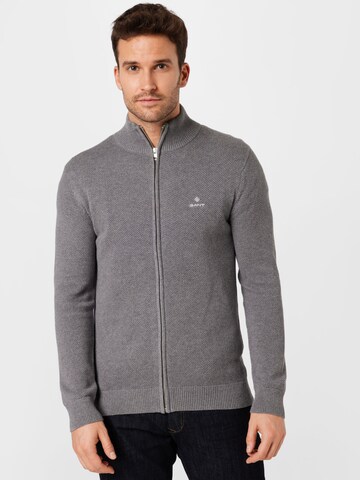 GANT Regular Fit Strickjacke in Grau: predná strana