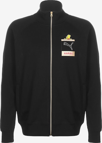 PUMA Zip-Up Hoodie 'Puma x Haribo T7' in Black: front