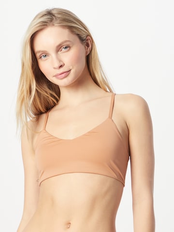 Girlfriend Collective Bralette Sports Bra in Brown: front