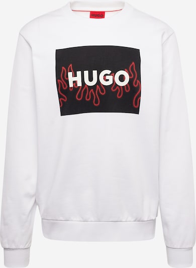 HUGO Red Sweatshirt 'Duragol' i röd / svart / vit, Produktvy