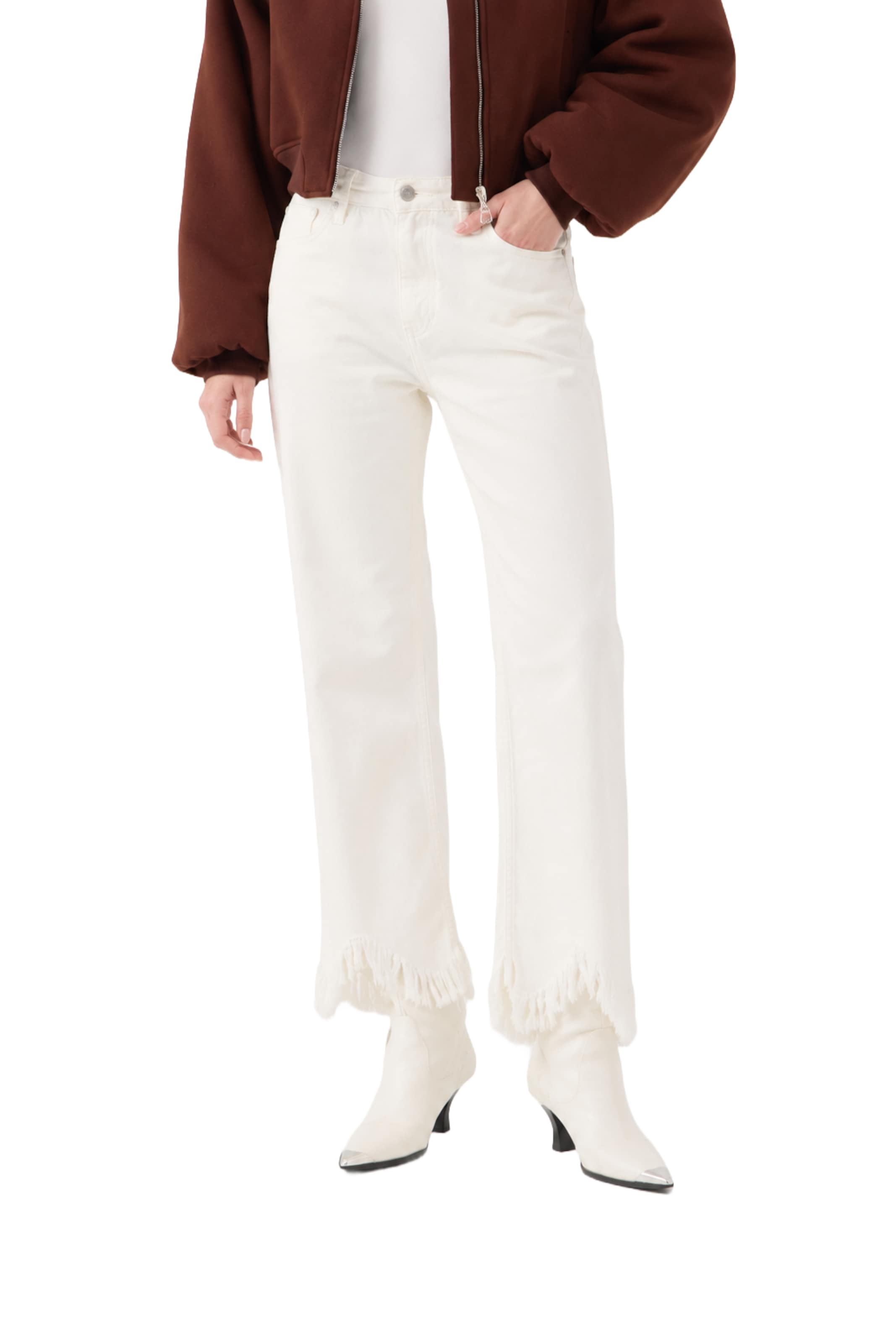 Regular Pantalon HOLLY LOLLY en blanc : devant