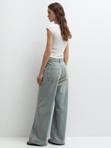 Wide Leg Jean Pull&Bear en bleu