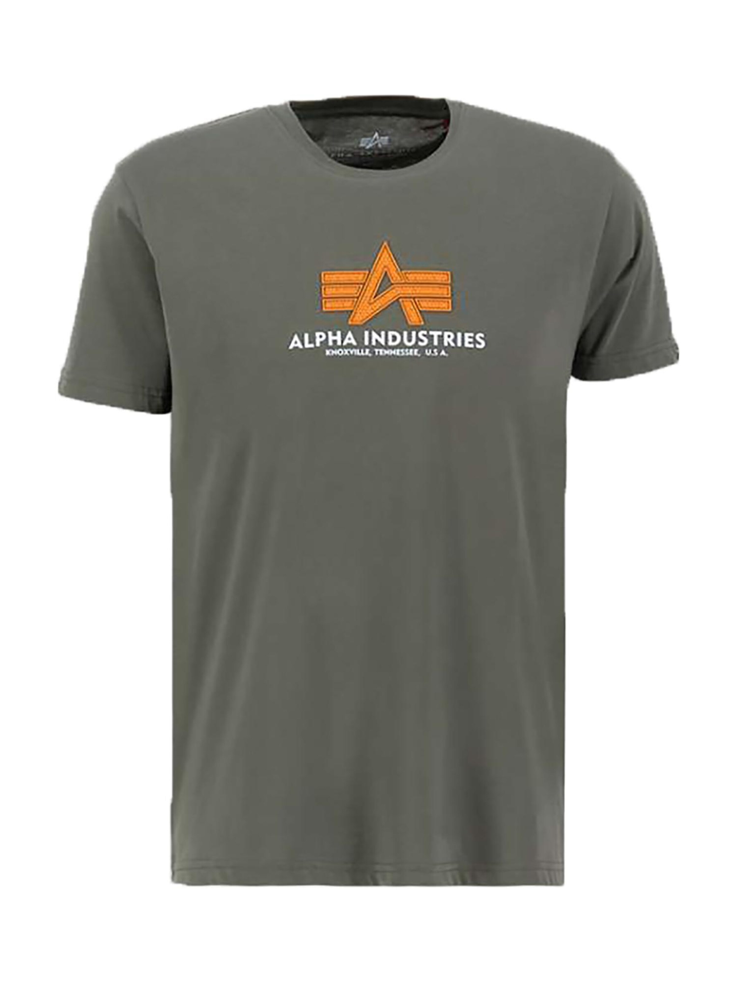 ALPHA INDUSTRIES Shirt 'Basic Rubber' in Green: front