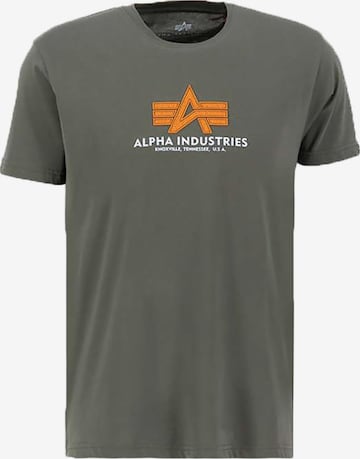 ALPHA INDUSTRIES Shirt 'Basic Rubber' in Grün: Vorderseite