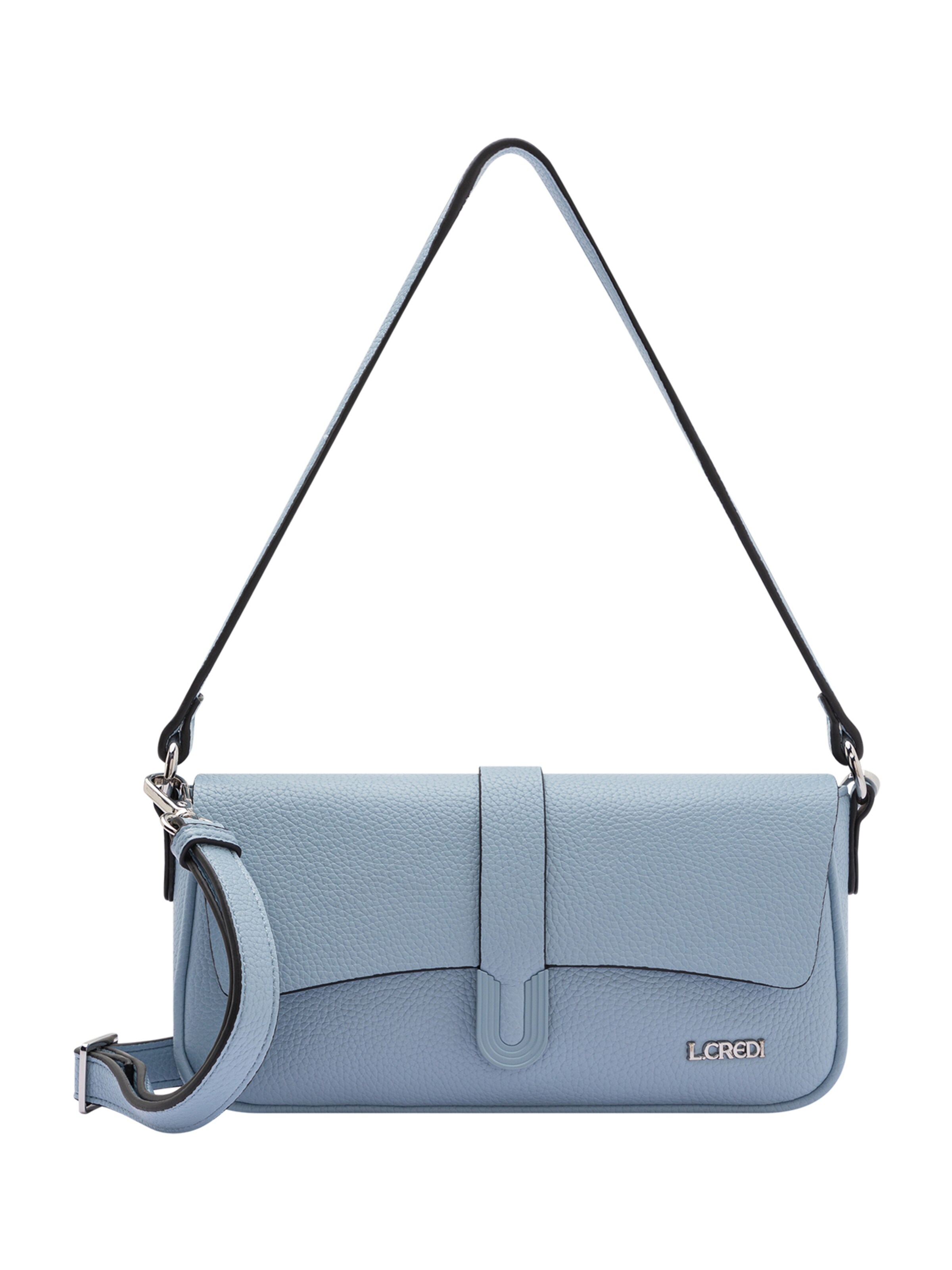 Borsa a spalla 'Osia' di L.CREDI in blu: frontale