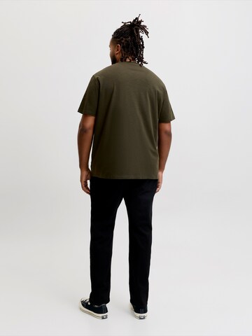 Jack & Jones Plus Μπλουζάκι 'JJEDOVER' σε πράσινο