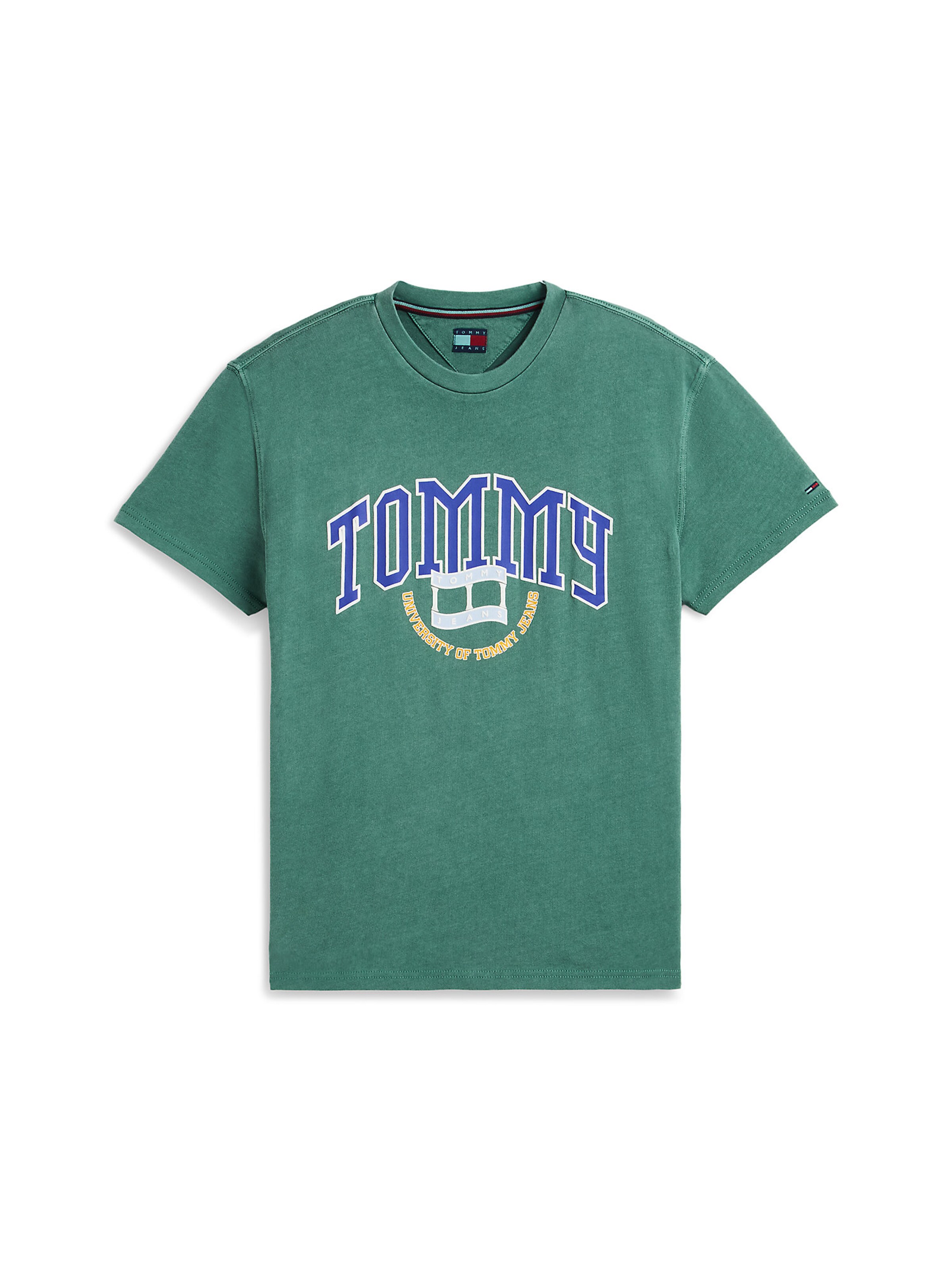 Tommy Jeans T-Shirt 'Varsity' in Grün: Vorderseite