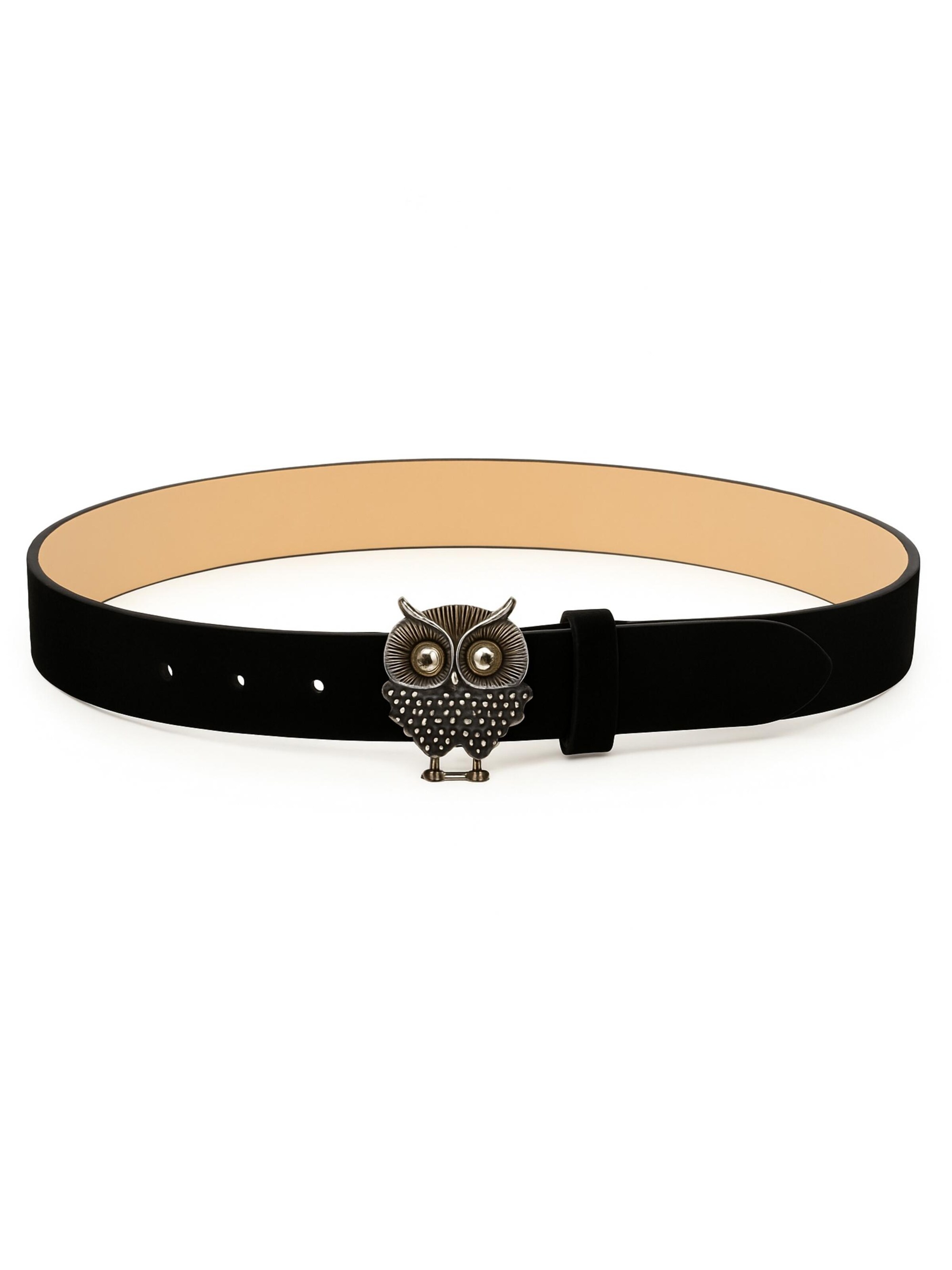COLLEZIONE ALESSANDRO Belt 'Eule' in Black: front