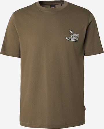 T-Shirt BOSS en vert : devant